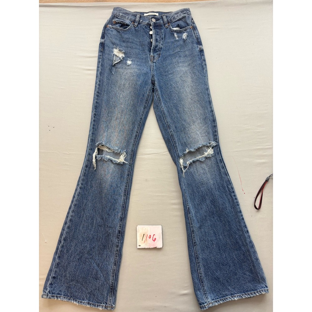 PacSun High Rise Bootcut Distressed Jeans Medium Wash Size 25 Button Fly